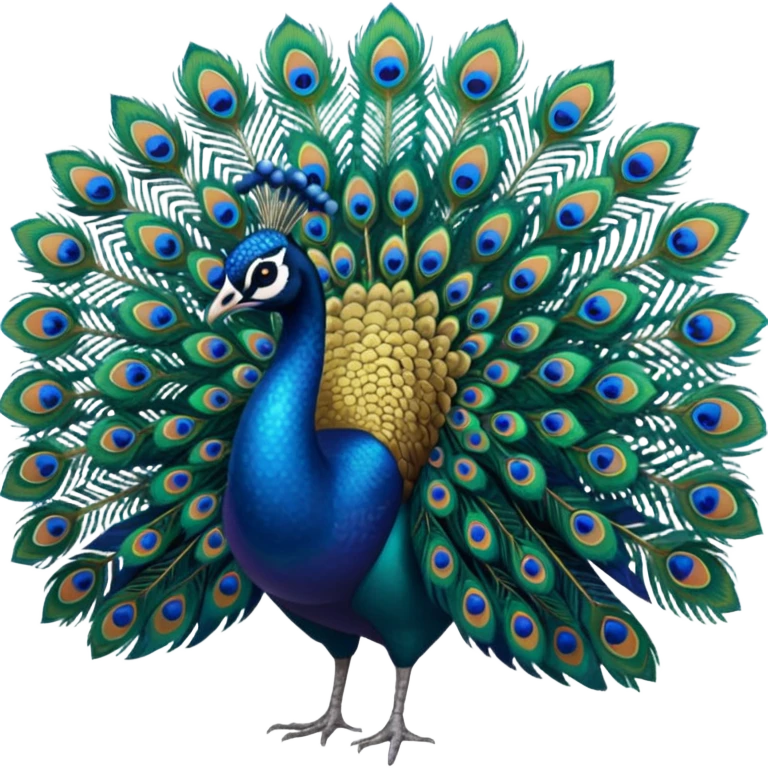 peacock with open feathers emoji