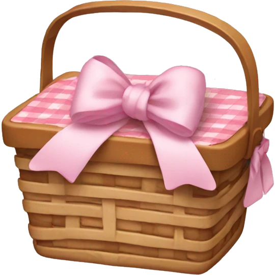 Picnic  basket in light pink bow emoji