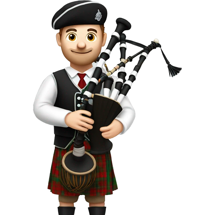 a bagpipe player from Brittany, with a realistic bgpipe emoji