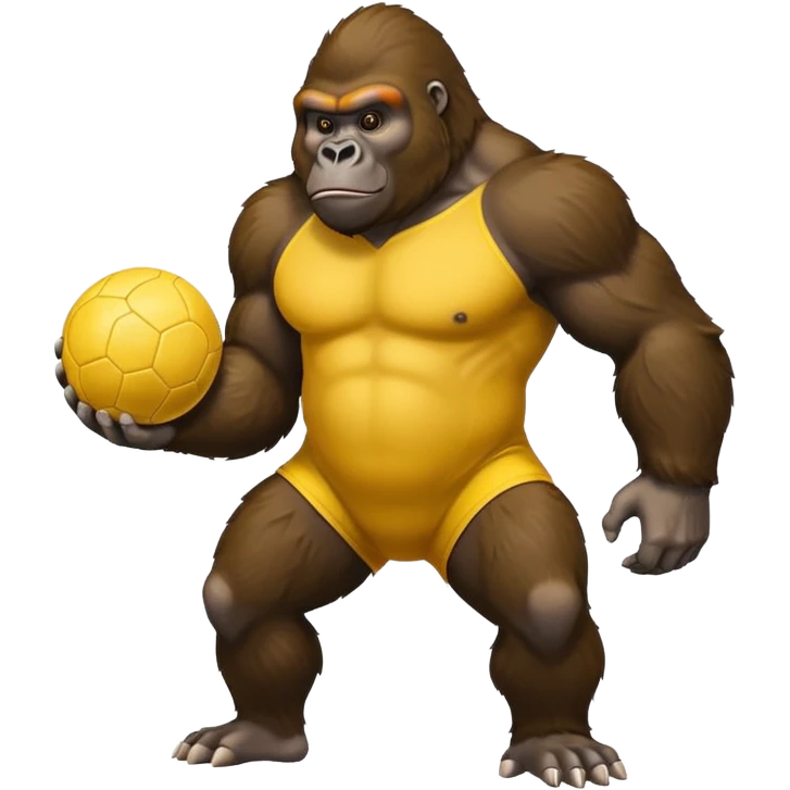Gorilla with yellow kickball emoji