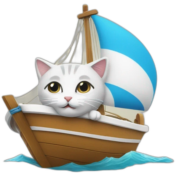 Un chat sur un bateau emoji
