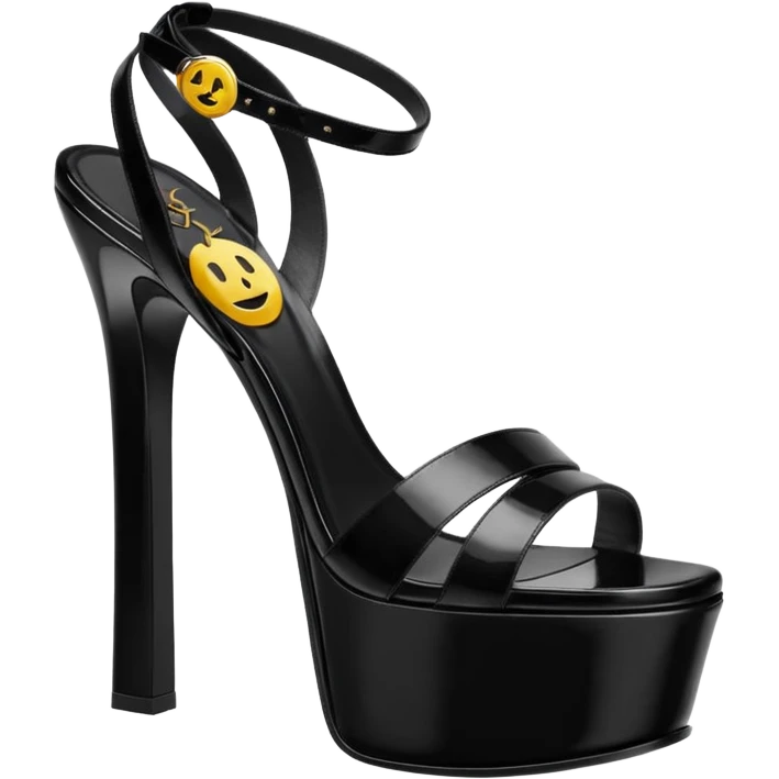Ysl heel sandal TRIBUTE PLATFORM SANDAL black PATENT LEATHER emoji emoji