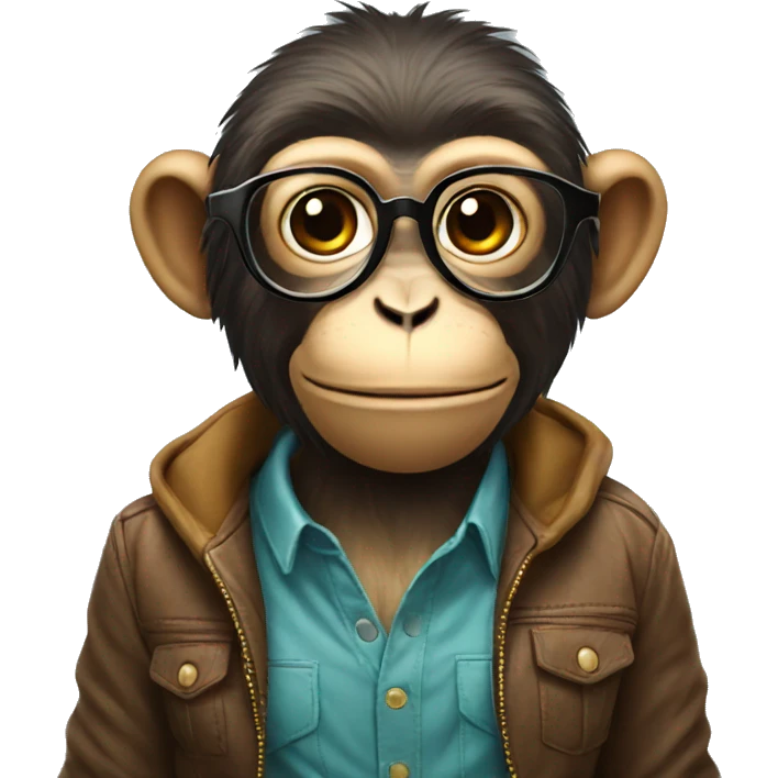 monkey looking super cool with glasses emoji
