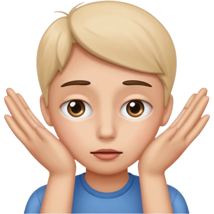 Standard smiley emoji blushing and hiding face with hands emoji