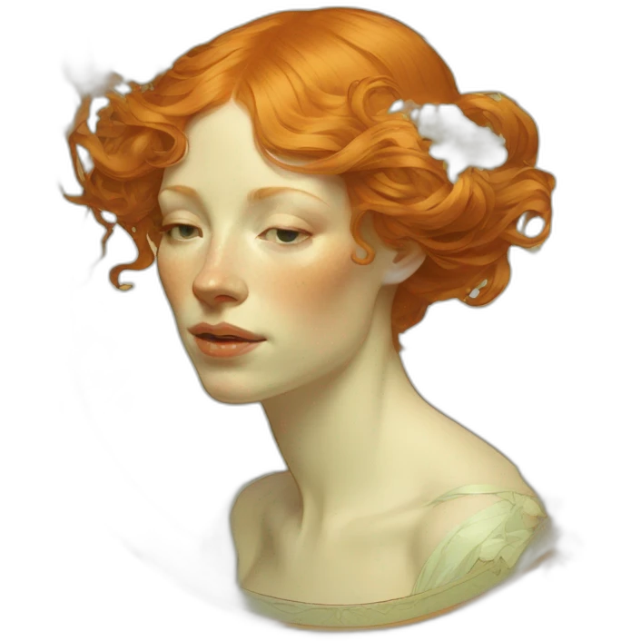 Ginger woman alphonse mucha emoji
