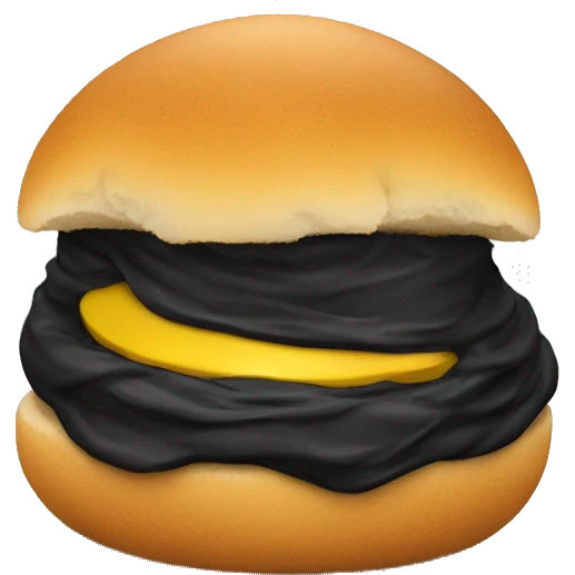 pão com tinta preta e ovo emoji