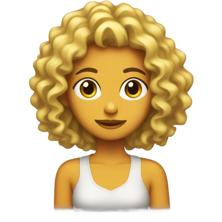 Chica con pelo rizo emoji
