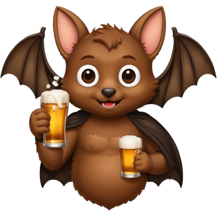 bat drinking beer emoji
