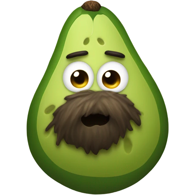 Rotten avocado with a beard emoji