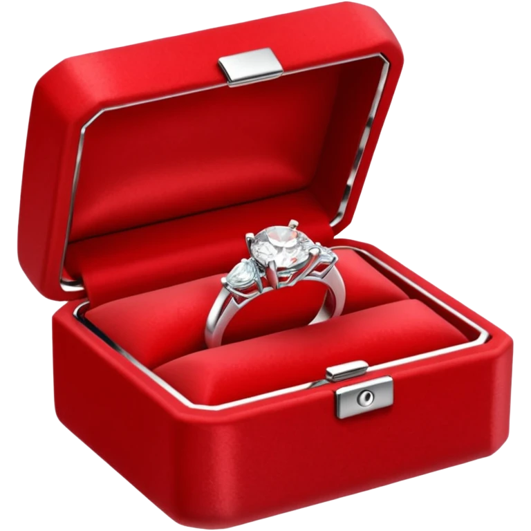 diamond jewelry ring in a red jewelry box emoji