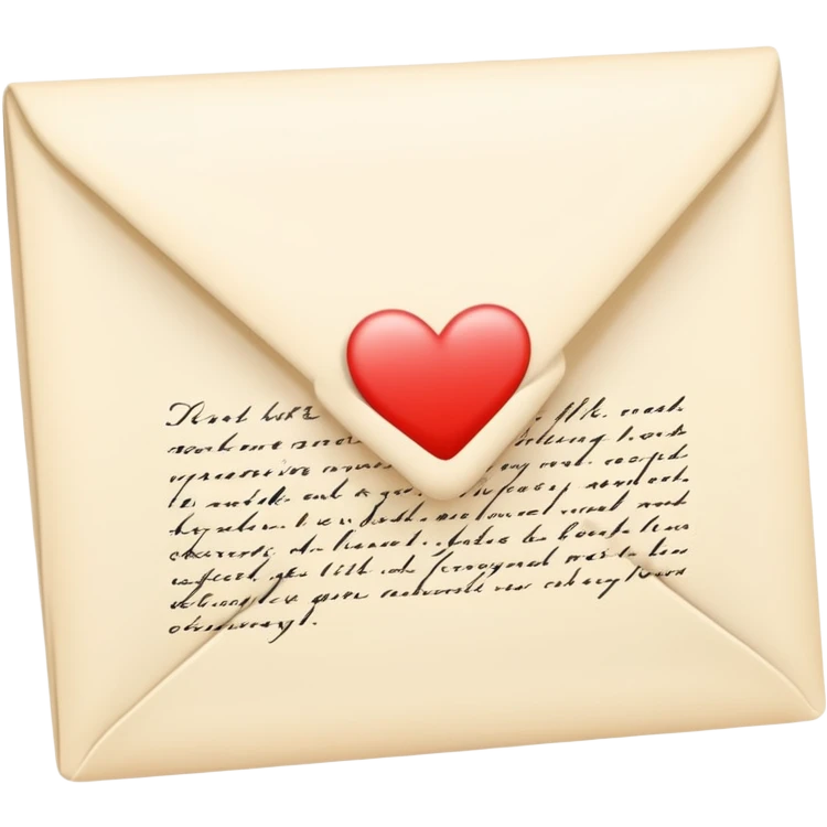 Light cream color romantic letter emoji