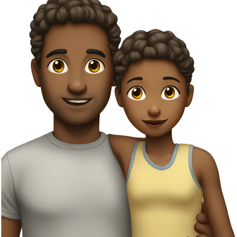Boy with his small girle  emoji