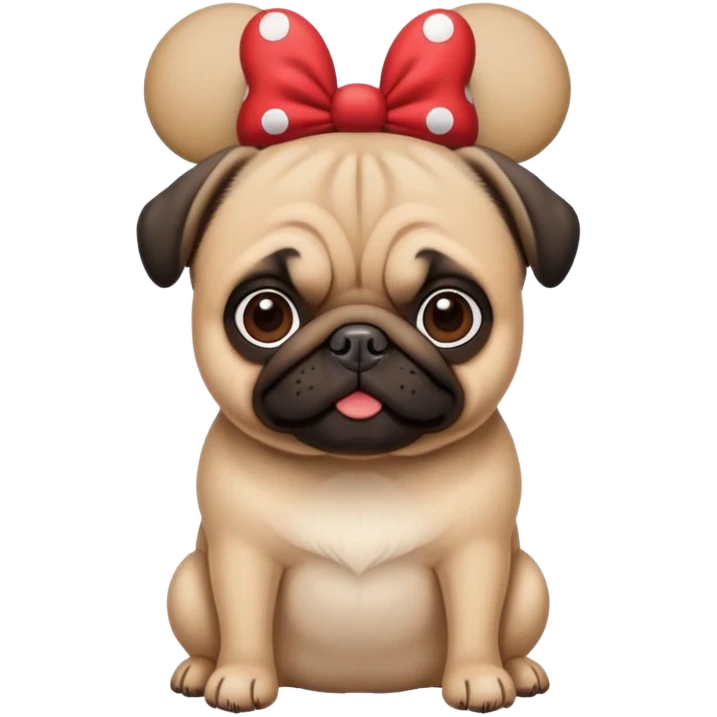 Pug with Mickey Mouse ears emoji