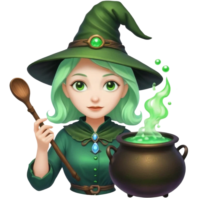 green witch cooking potion emoji