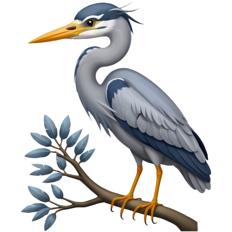 Grey Heron in a tree emoji