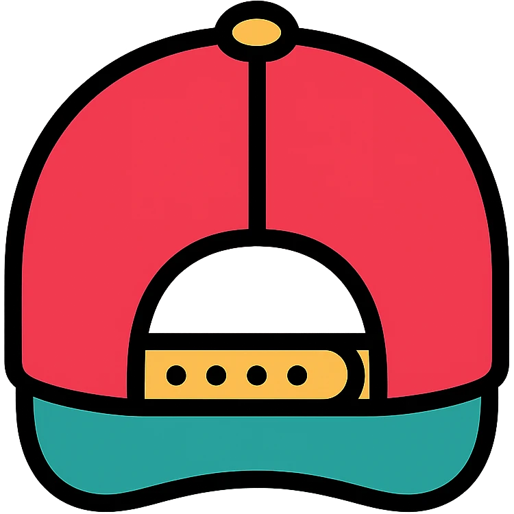 color outline icon of a cap with the back visible emoji