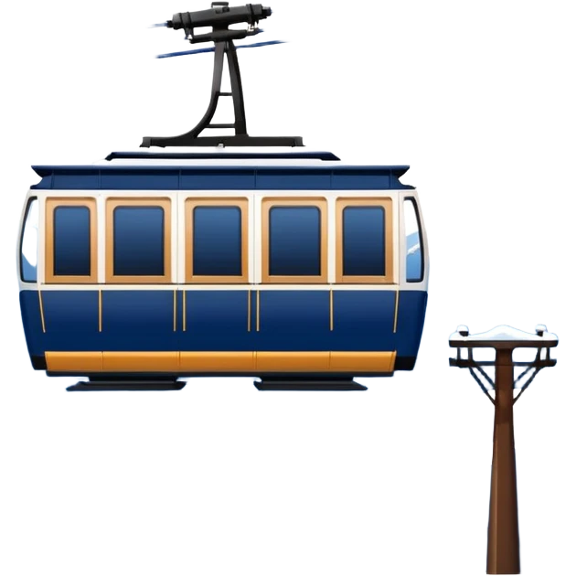 create a cablecar emoji in winter. make it navy dark blue. no yellow. and add the words in white: Lenk  emoji
