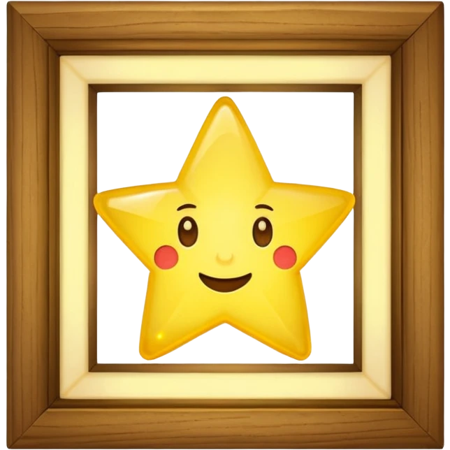 wooden wall picture frame of a star emoji
