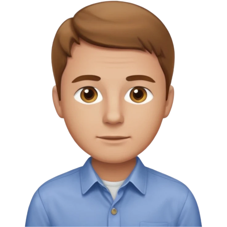 man with lgiht brown hair doing back, round cheeks at work lighter skin, hazel eyes emoji