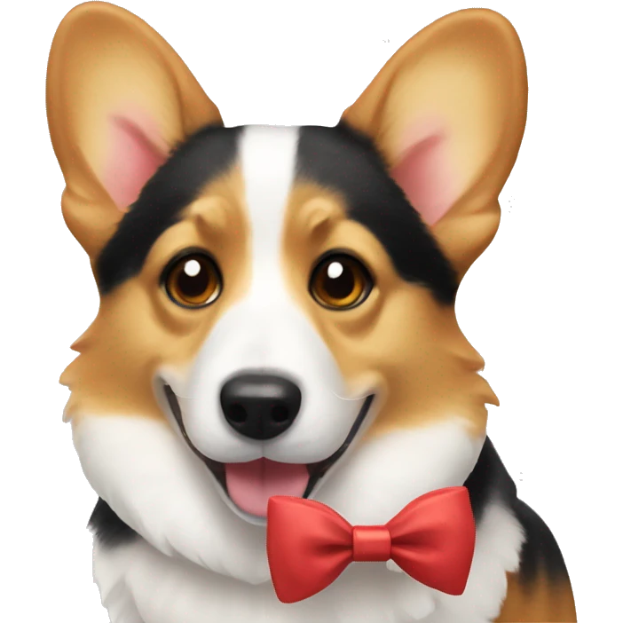 Corgi with bow emoji