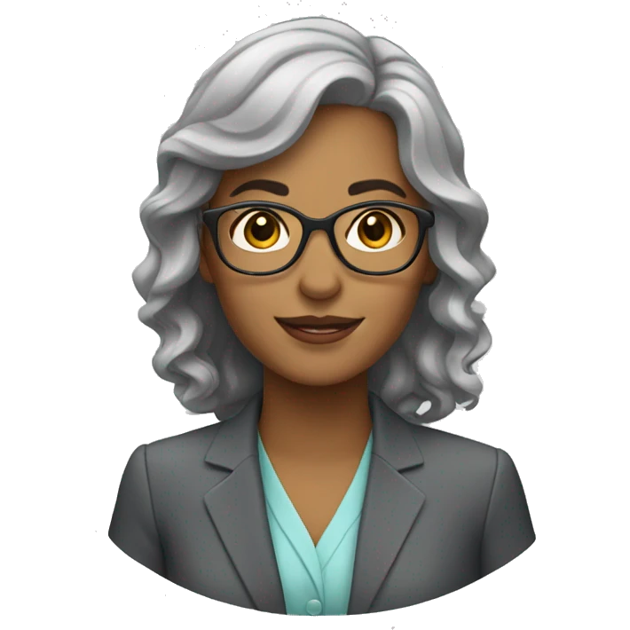 Profesora pelo gris  emoji