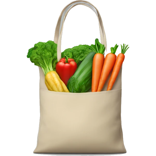 Tote bag with vegetables emoji