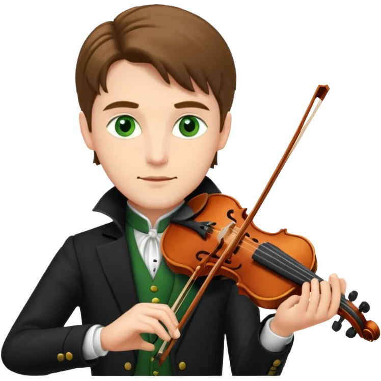 Keman çalan yeşil gözlü soylu bir adam emoji