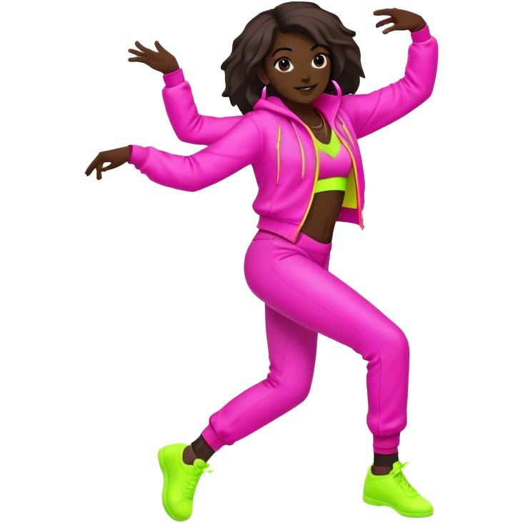 Neon cyberpunk style dance emoji
