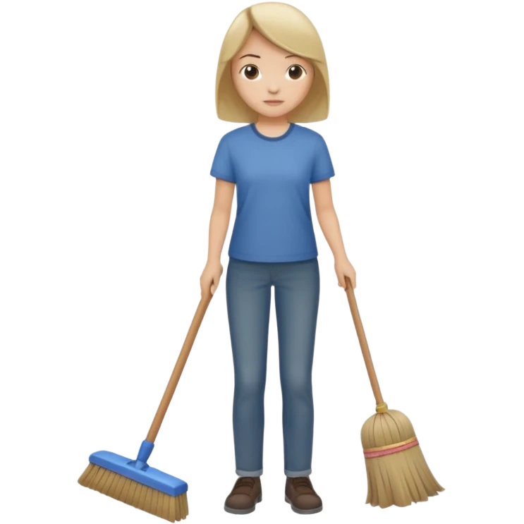 sweeping the floor with a broom emoji