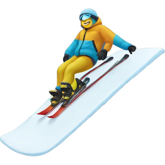 slide on snow on single ski emoji