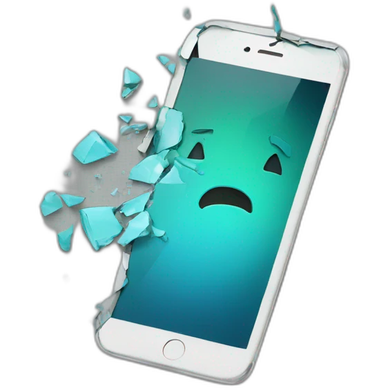 Broken iphone screen emoji