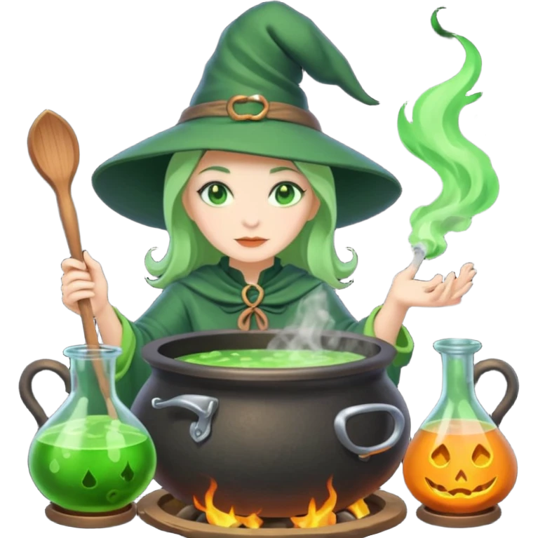 green witch cooking potion emoji