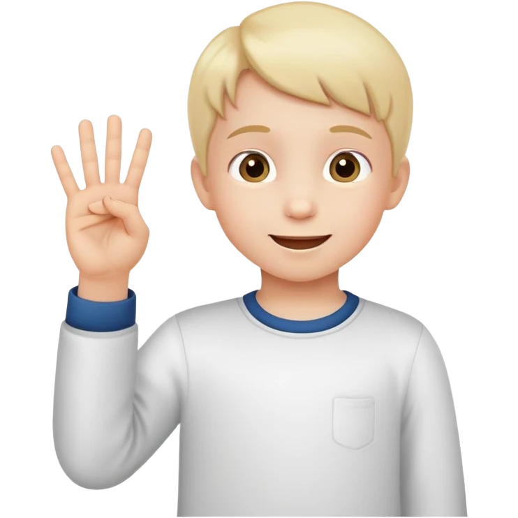 child counting on fingers, cheerful and educational emoji
