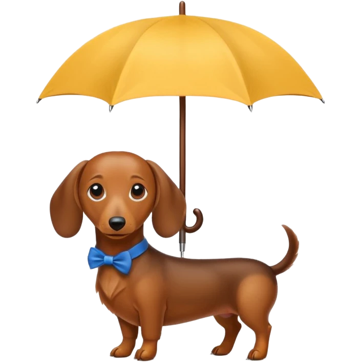 Dachshund holding an umbrella emoji