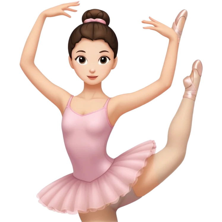 brunette girl doing her ballet bun  emoji