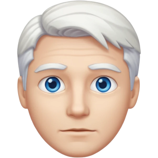 White-haired guy that looks and has beautiful blue eyes  emoji