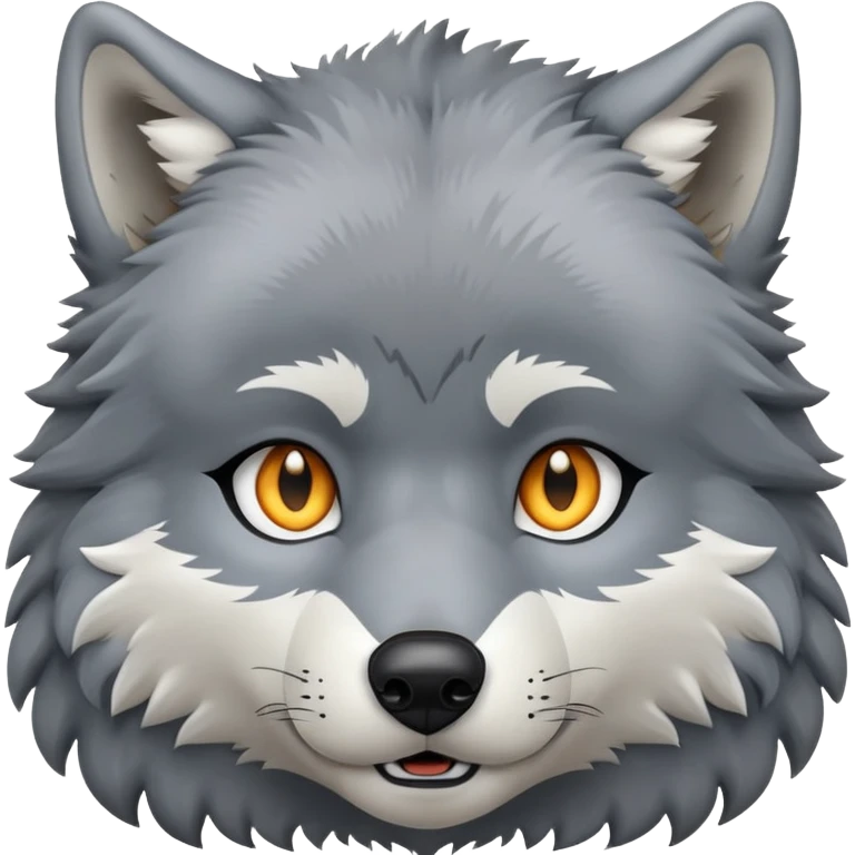 wolf full face gray, front view emoji
