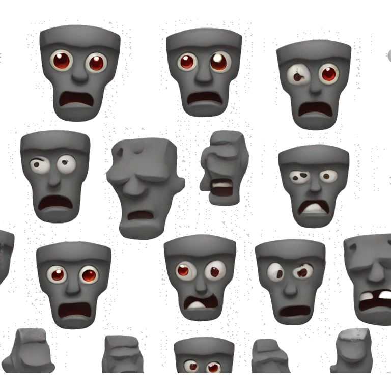 a moai whit   Devil or Happy Devil emoji emoji