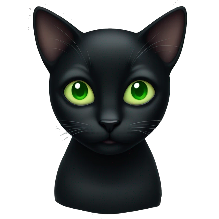 black cat with green eyes emoji