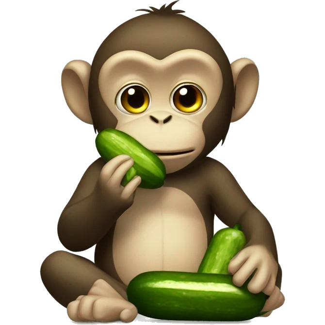 Monkey eating pickles emoji