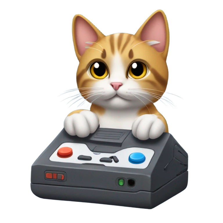 Cat playing video games emoji