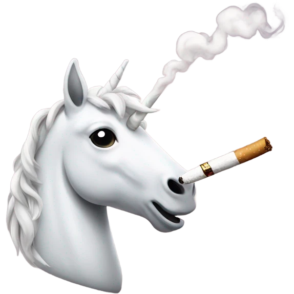 Unicorn smoking emoji