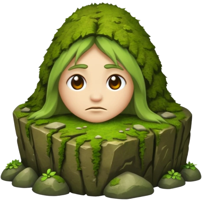 druid character face down on moss rock emoji
