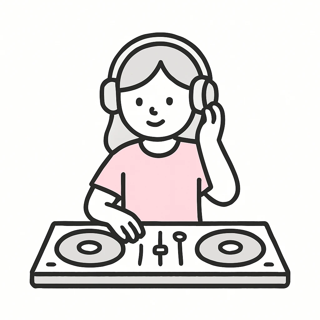 girl playing DJ set emoji