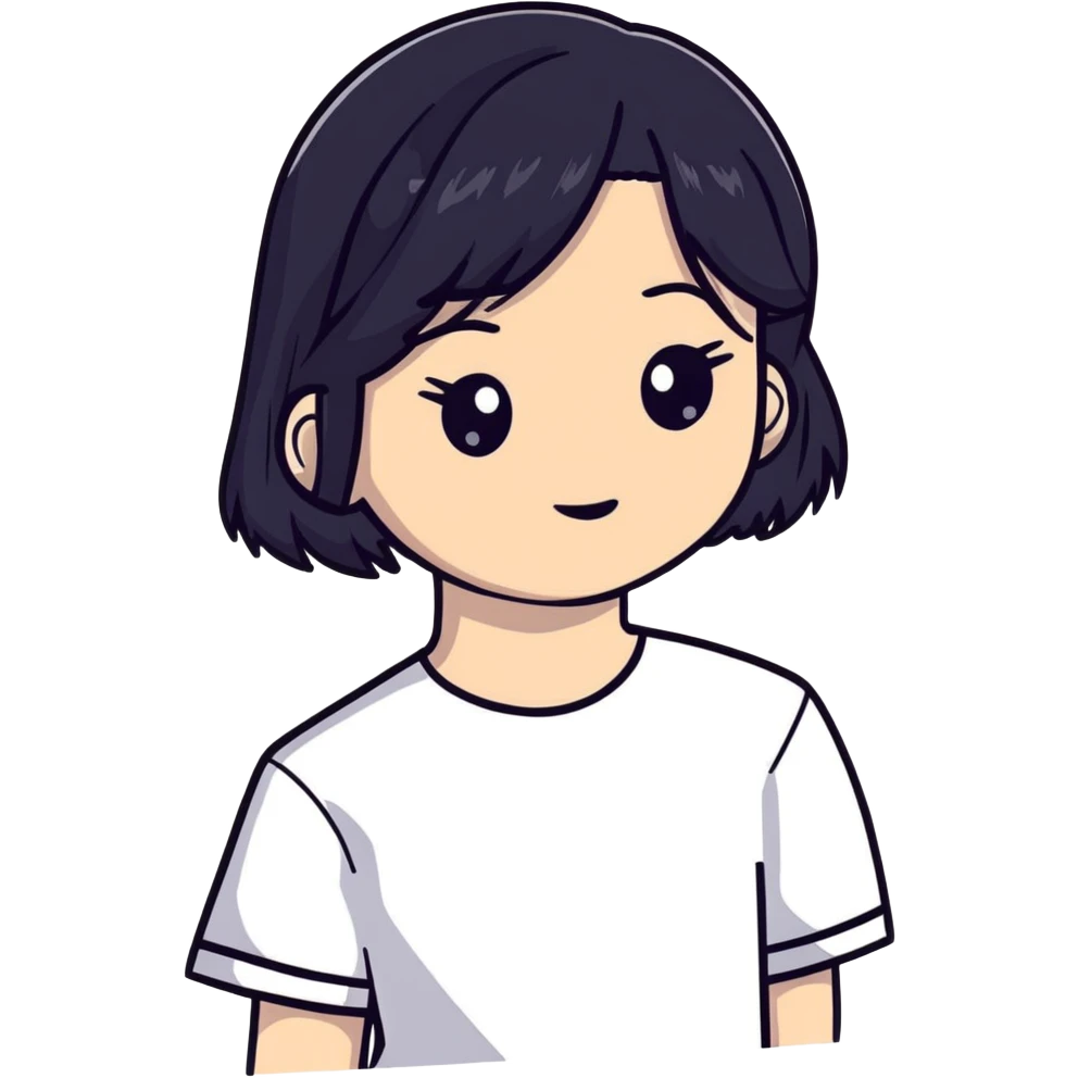 Jennie from BLACKPINK K-pop idol with black hair emoji