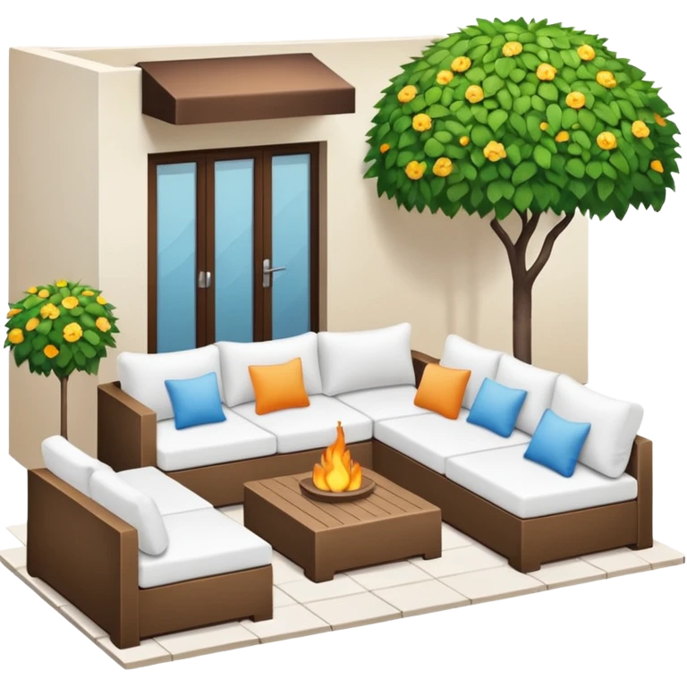 Patio with white couches emoji