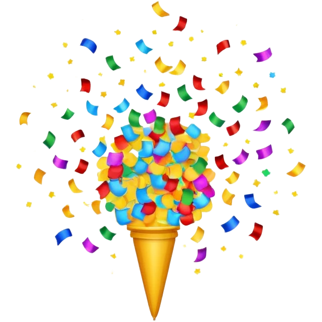 confetti firing, festive emoji