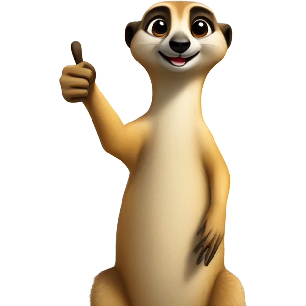 Thumbs up light brown colour with a meerkat on top emoji