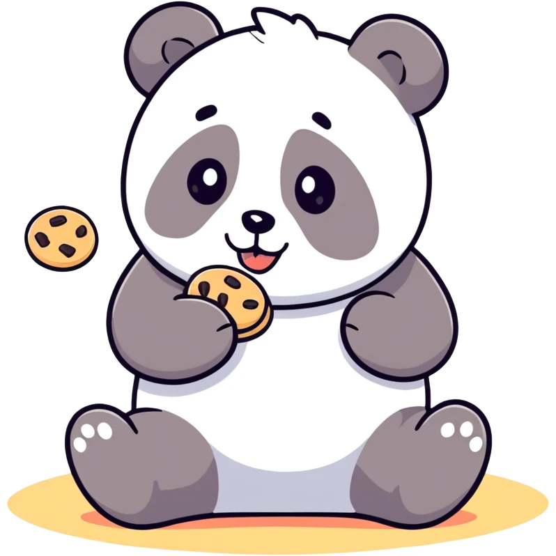 Panda eating hash Cookies emoji
