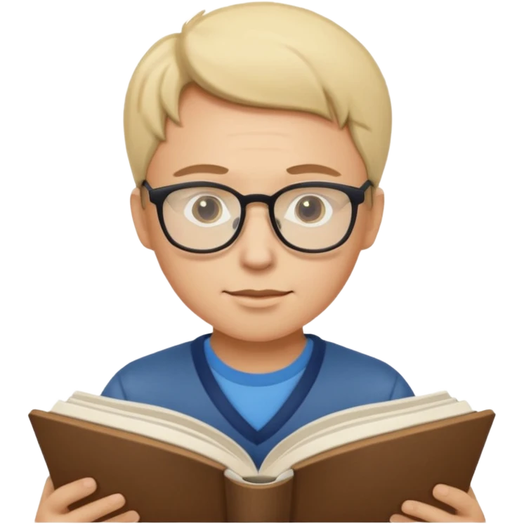 open book for solo reading person emoji